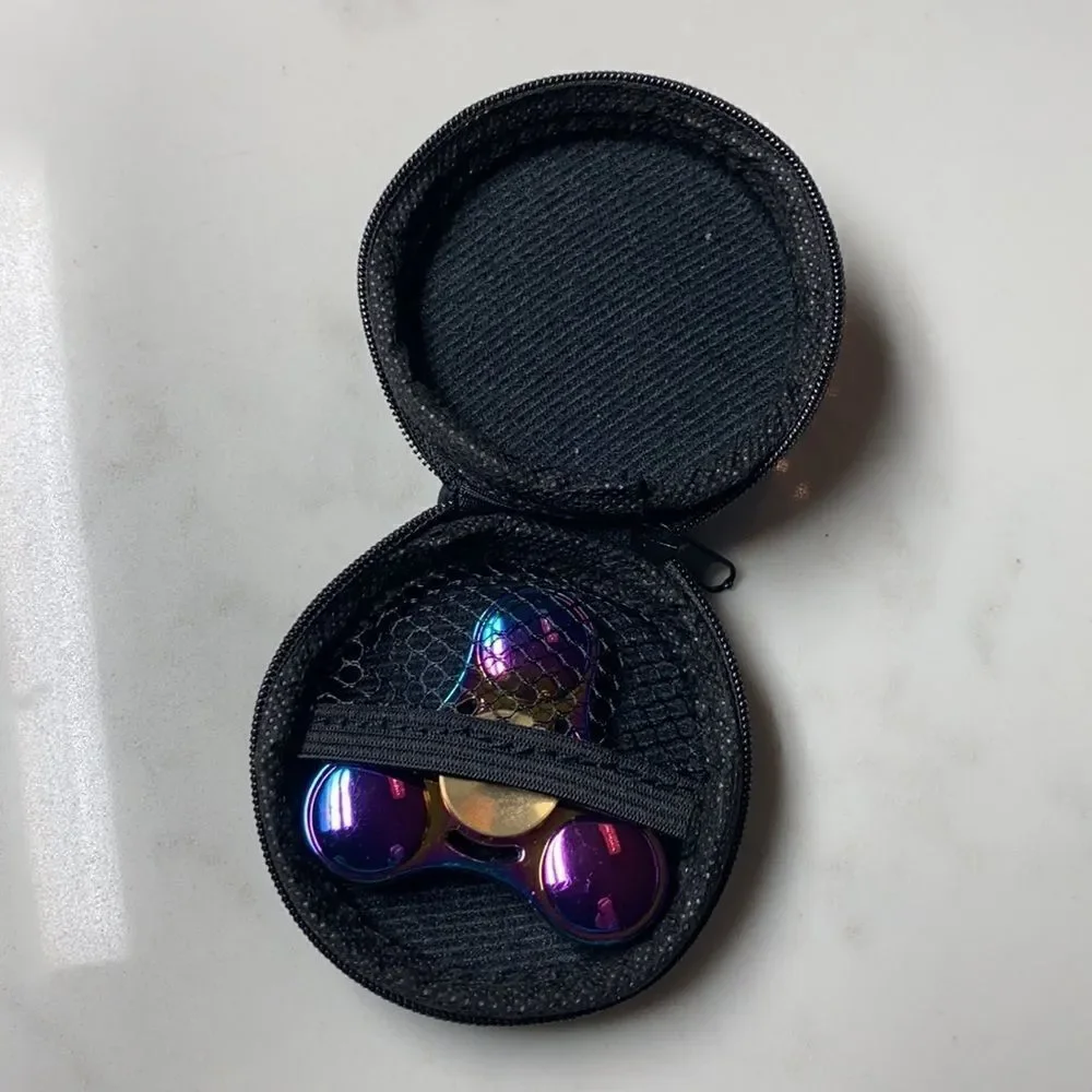Metal Fidget Spinner with cool multi-colored look
